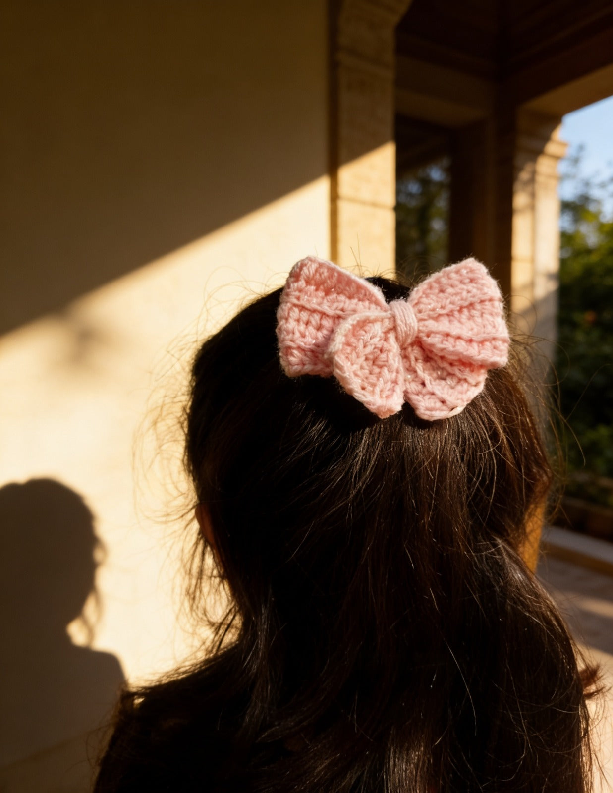 Crochet Hair Bow Pin
